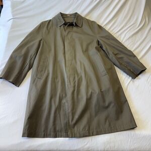 Vintage WELFORD Townsend Mens Olive Green Zip Coat Water Repellent Zipout Liner